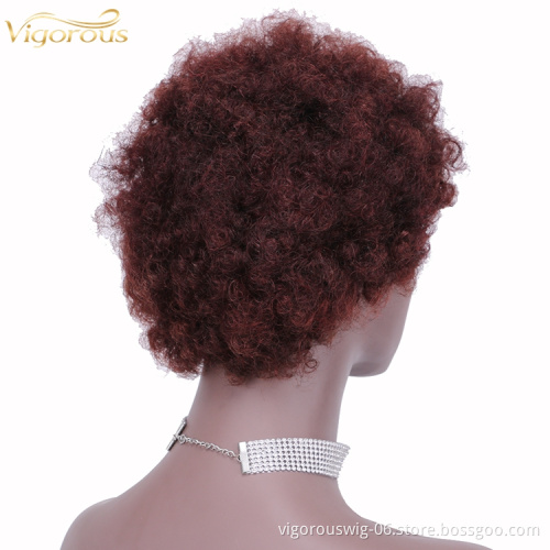 Afro curly wholesale inch short bob pixie cut wave blonde cheap glueless brazilian real human hair wigs black women